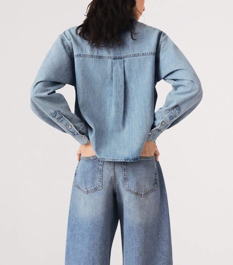 Maje Womens Denim Logo Shirt Blue Image 4