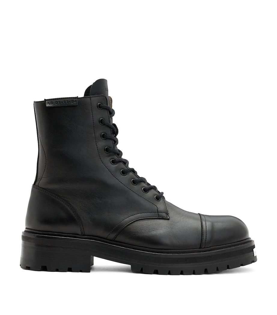 AllSaints Leather Hank Lace-Up Boots Black Image 1