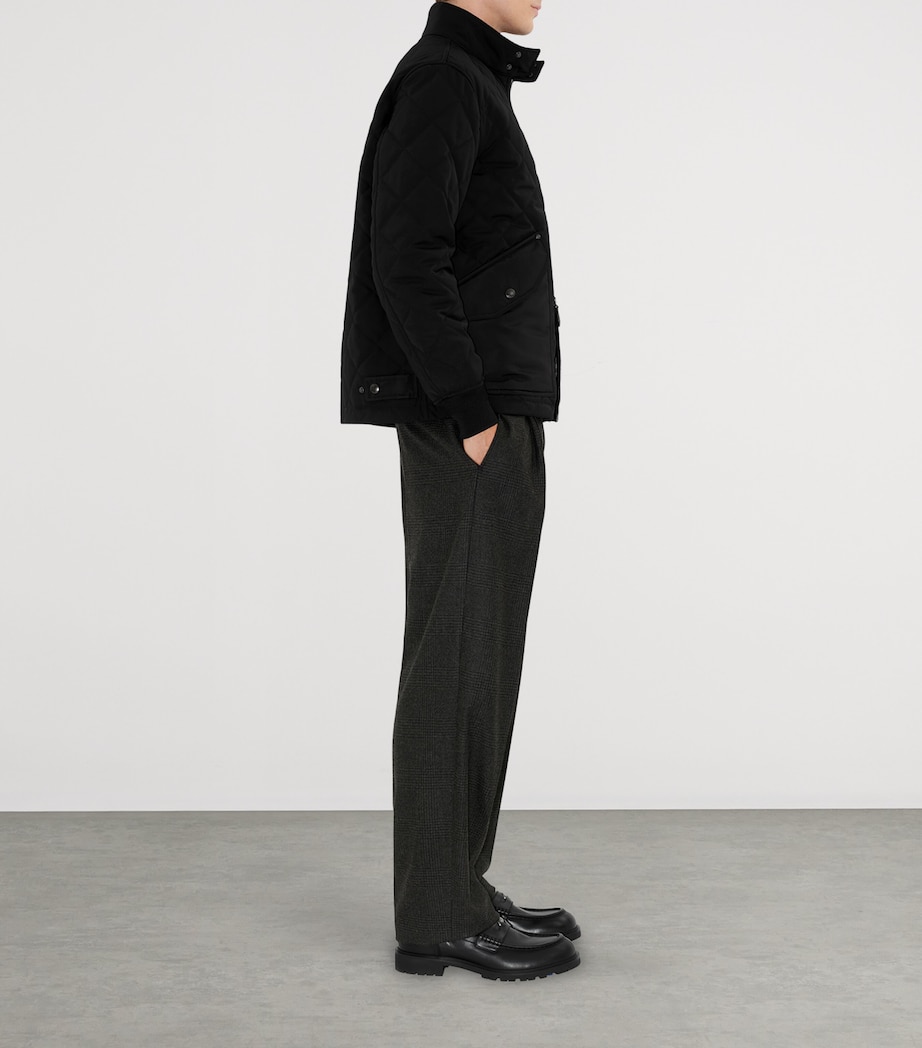 Quilted Harrington Jacket BLACK Image 3