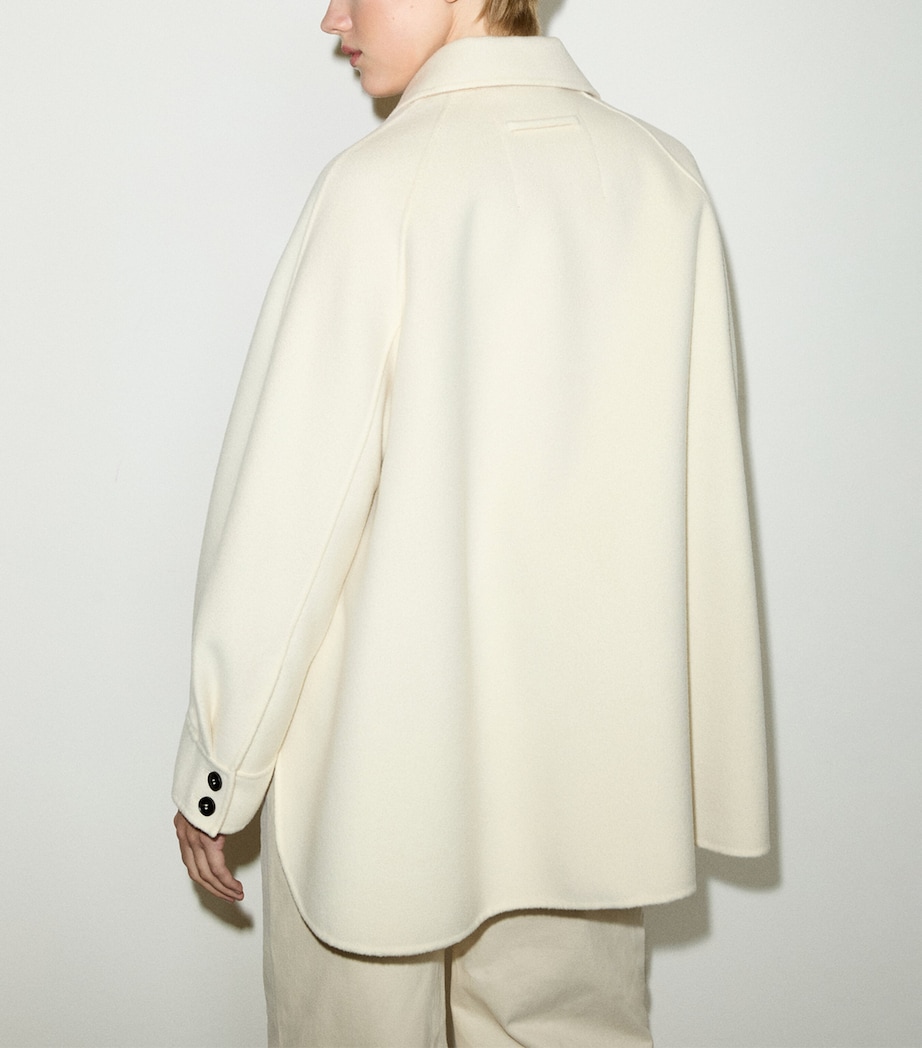 MAX&Co. Womens Virgin Wool A-Line Coat Wool White Image 3