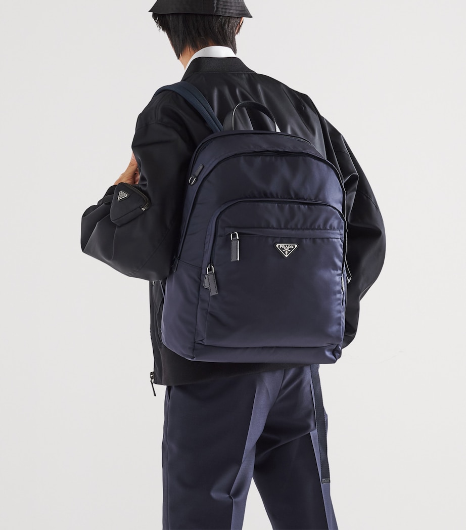 Re-Nylon and Saffiano Leather Backpack F0008 Image 8