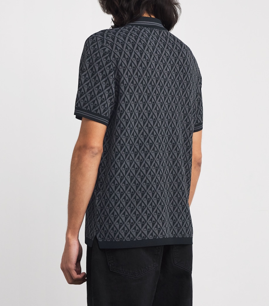 Cotton Monogram Polo Shirt 1918 BLACK/CEMT MONO Image 4