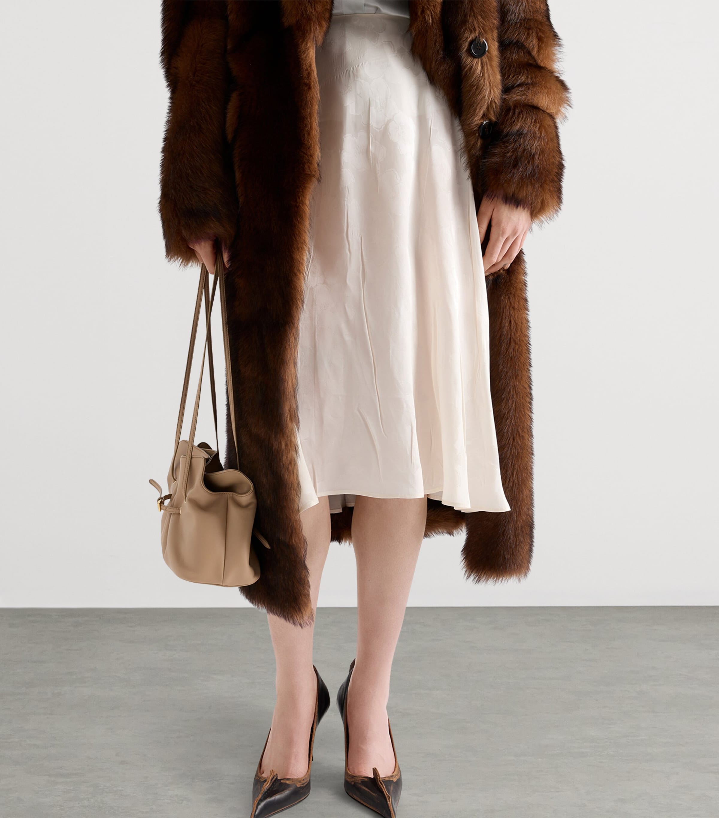 Jacquard Floral Midi Skirt F0304 Image 4