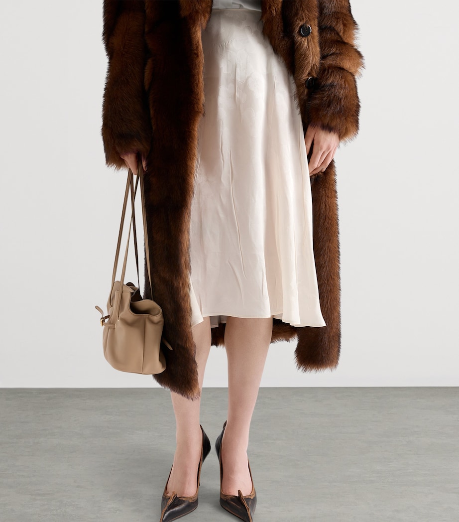 Jacquard Floral Midi Skirt F0304 Image 4