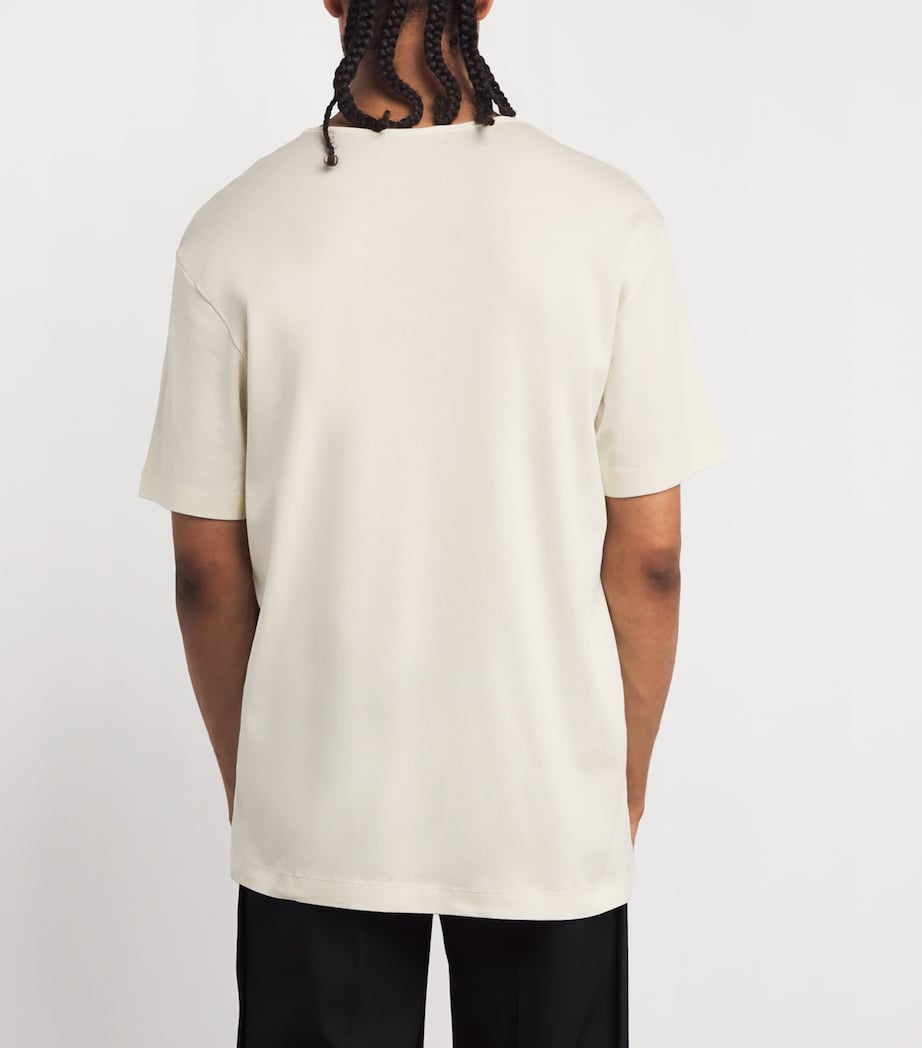 Cotton Ribbed T-Shirt LIGHT CREAM WH048 Image 4