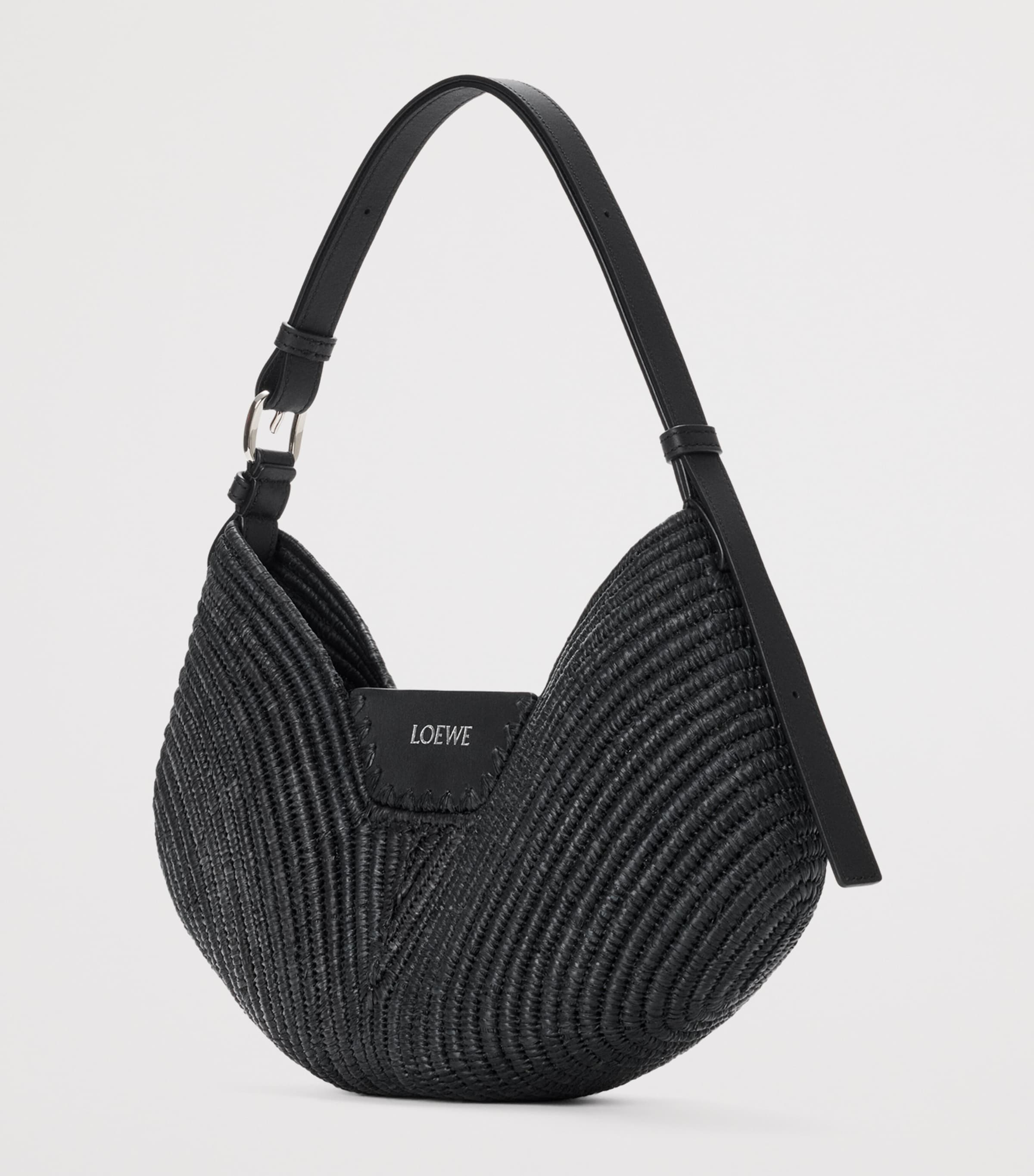 LOEWE x Paula's Ibiza Medium Raffia Swing Shoulder Bag Black Image 8