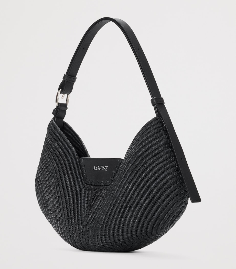 LOEWE x Paula's Ibiza Medium Raffia Swing Shoulder Bag Black Image 8