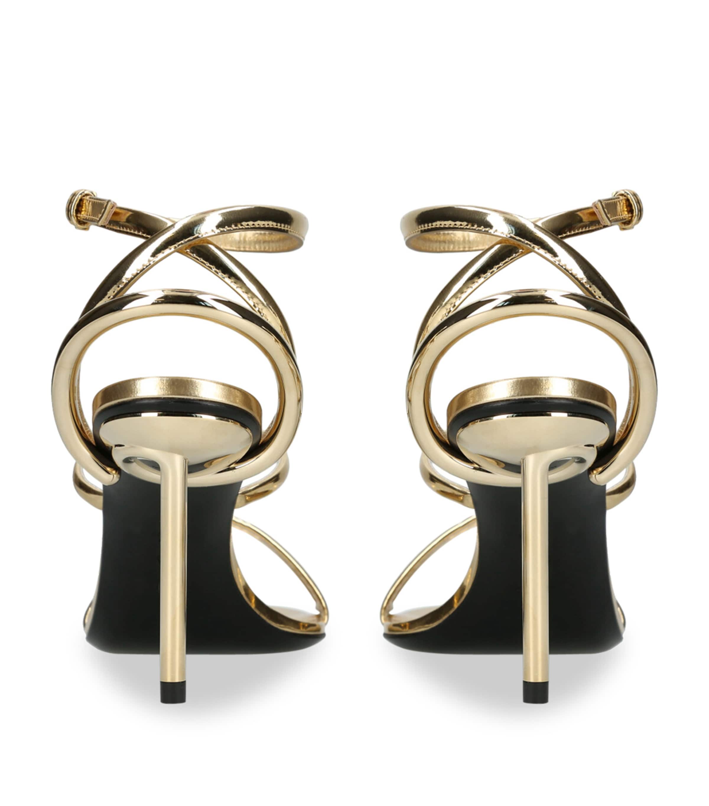 Alaïa Leather Heeled Sandals 90 Gold Image 4