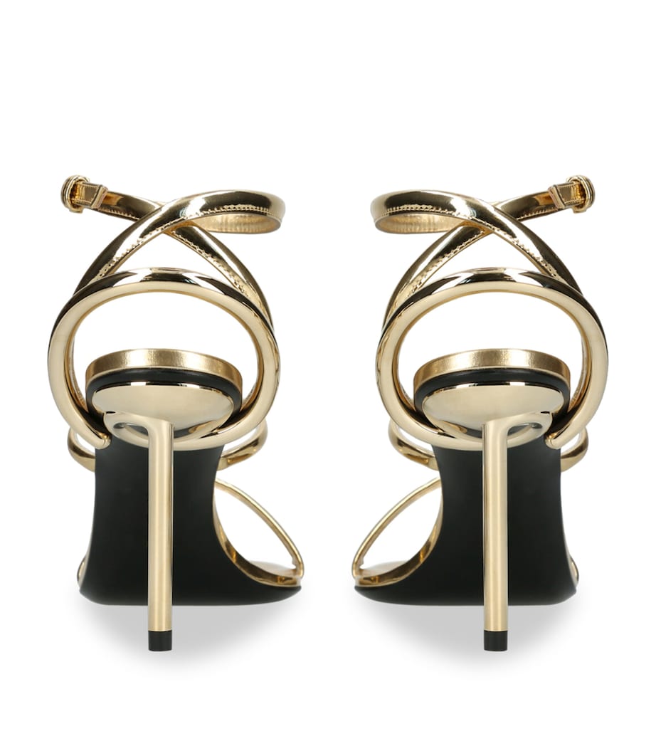 Leather Heeled Sandals 90 GOLD Image 4