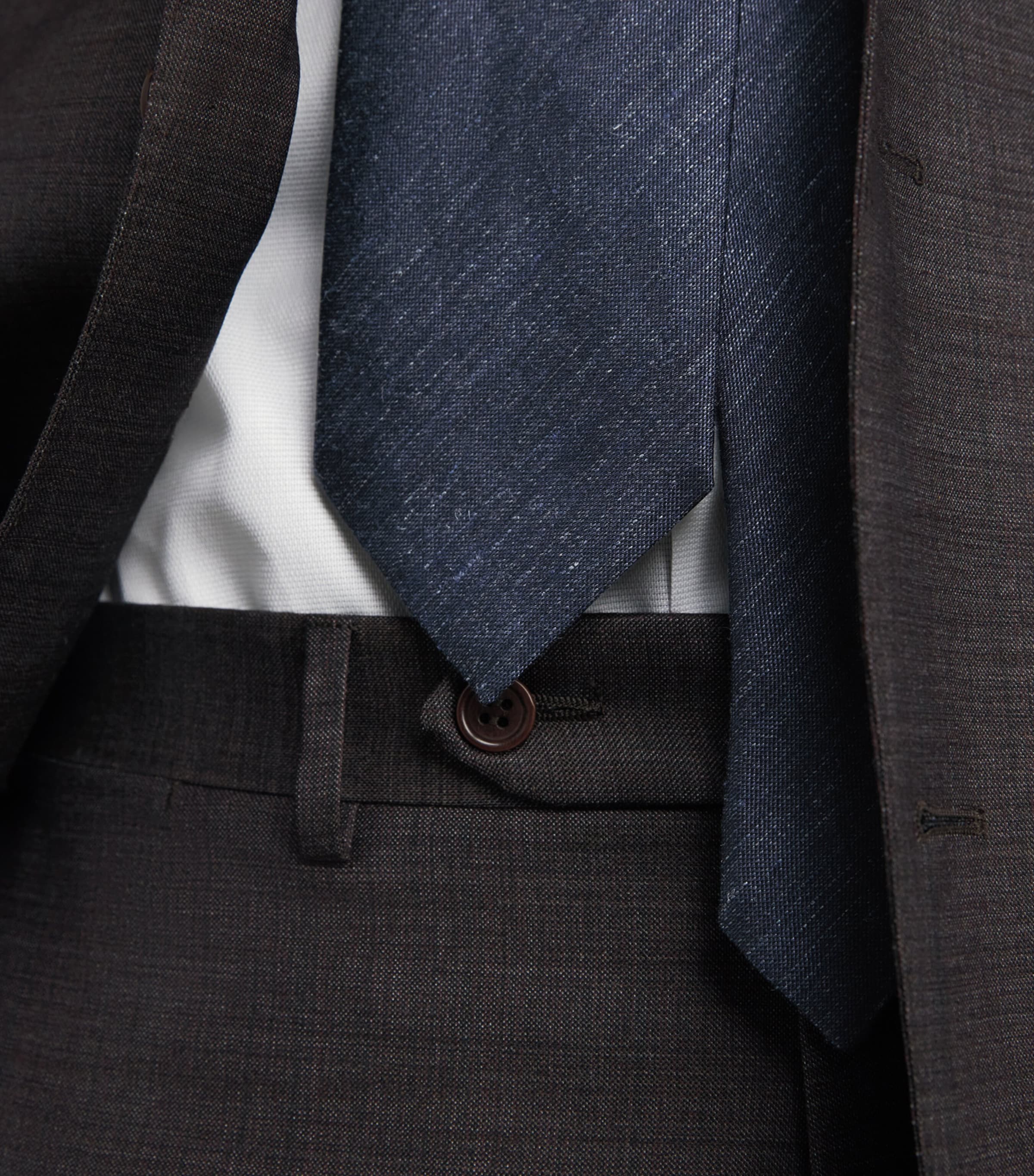 Linen-Silk Tie NAVY BLUE Image 3