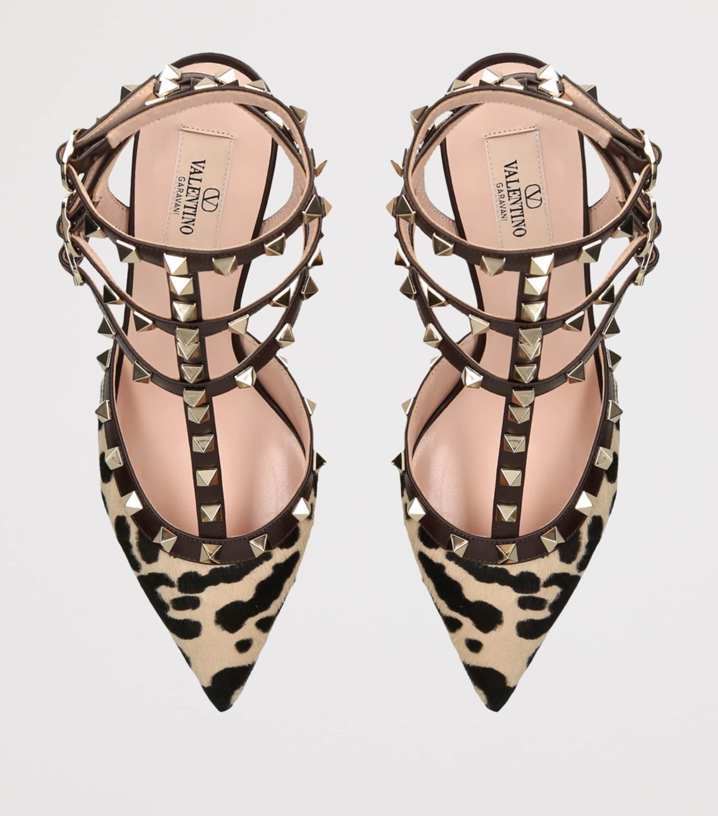 Calf Hair Rockstud Pumps 65 BROWN/OTH Image 4