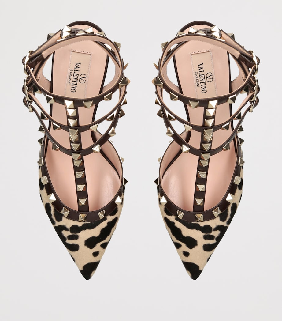 Calf Hair Rockstud Pumps 65 BROWN/OTH Image 4