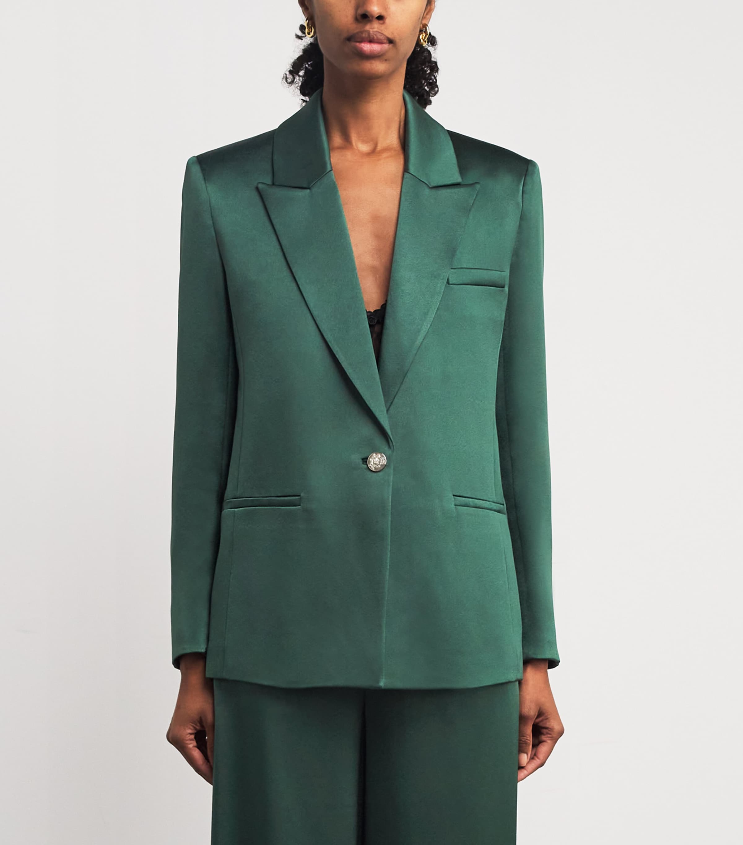 Satin Silas Blazer B345 GREEN MYSTIQUE Image 3