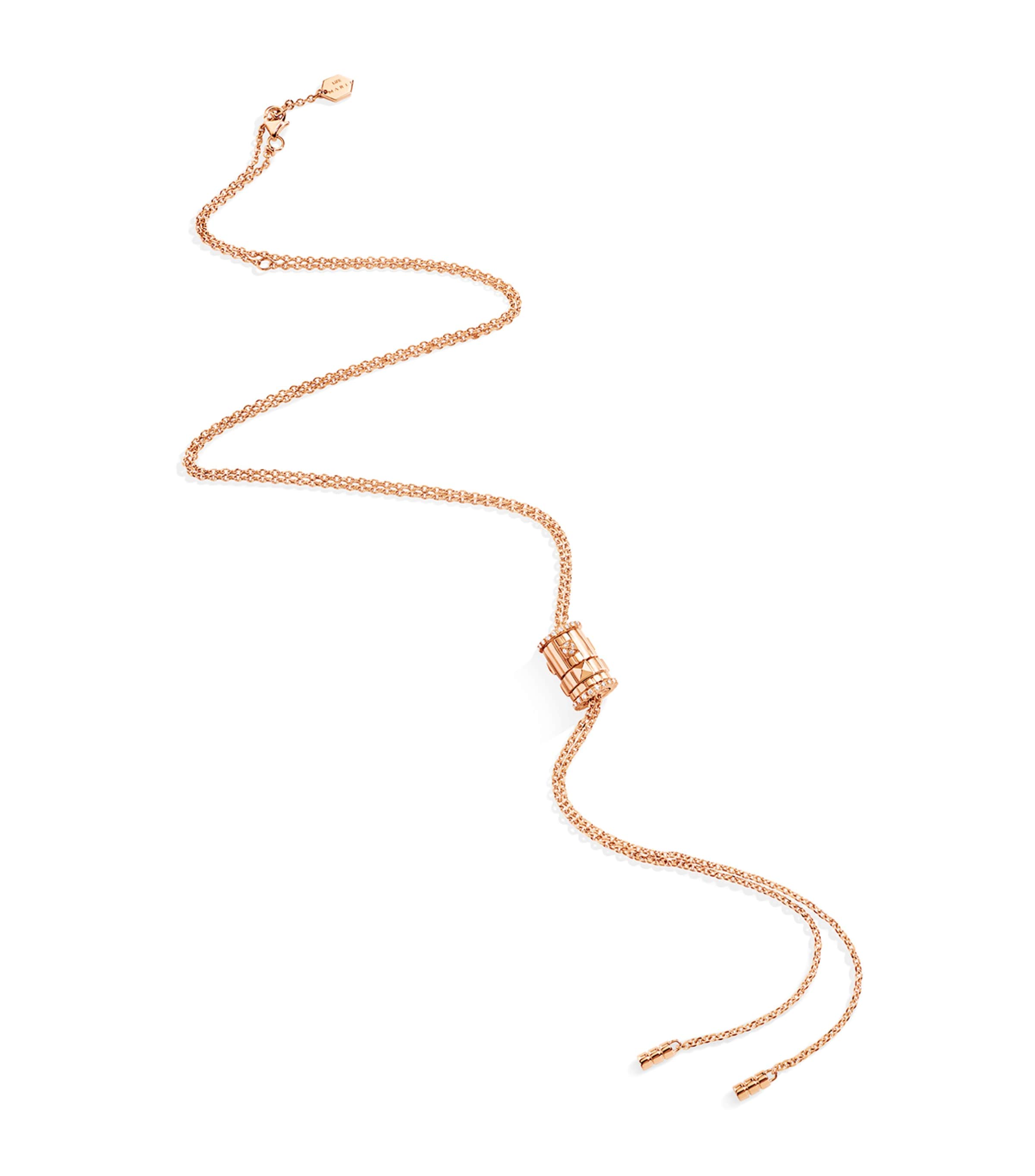 Marli New York Rose Gold And Diamond Life Cravat Necklace In Rose Gold