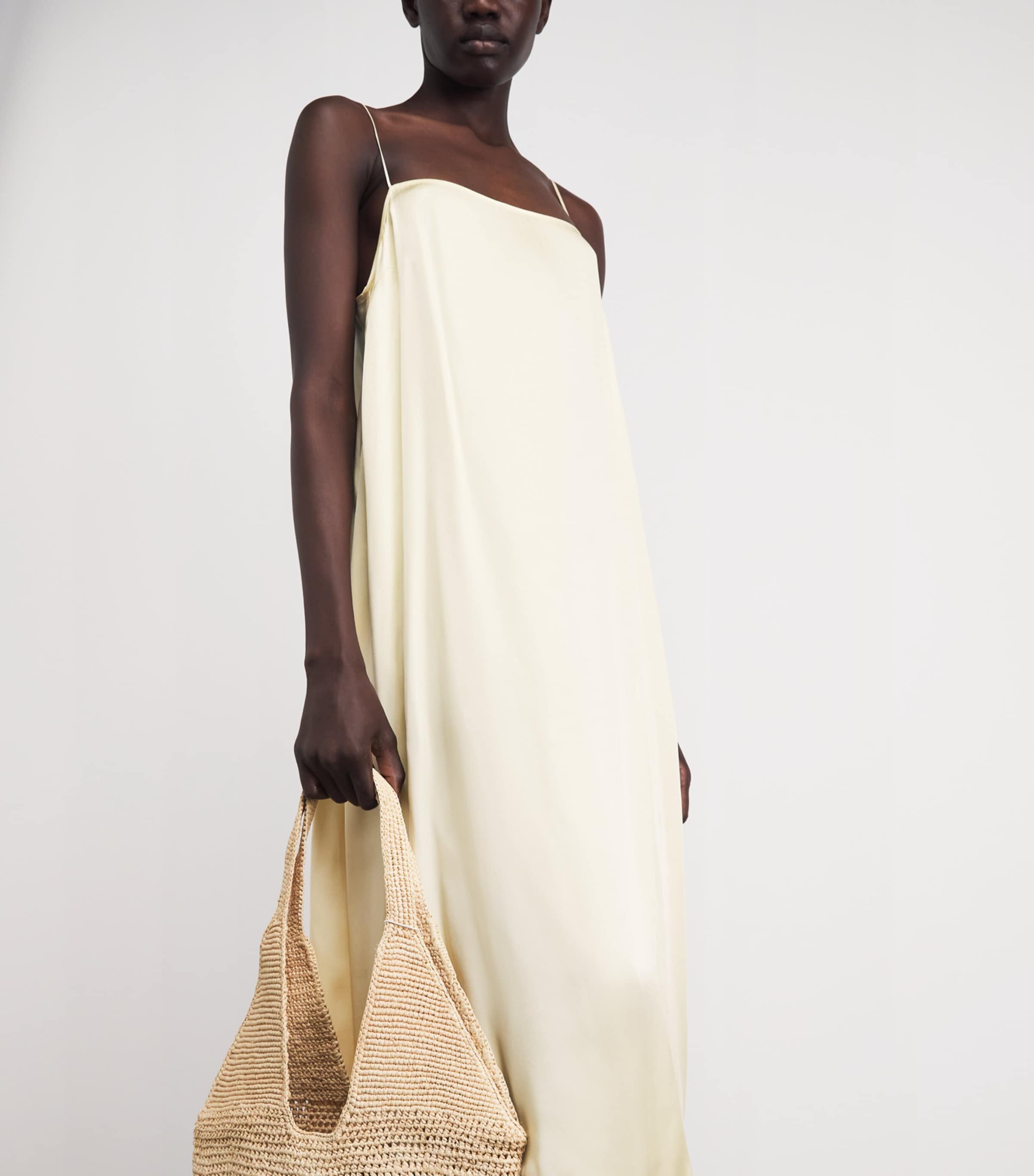 ANINE BING Womens Silk-Blend Mae Maxi Dress Cream Image 3