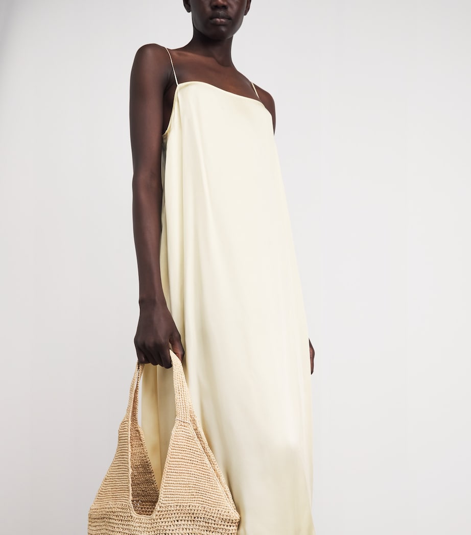 ANINE BING Womens Silk-Blend Mae Maxi Dress Cream Image 3