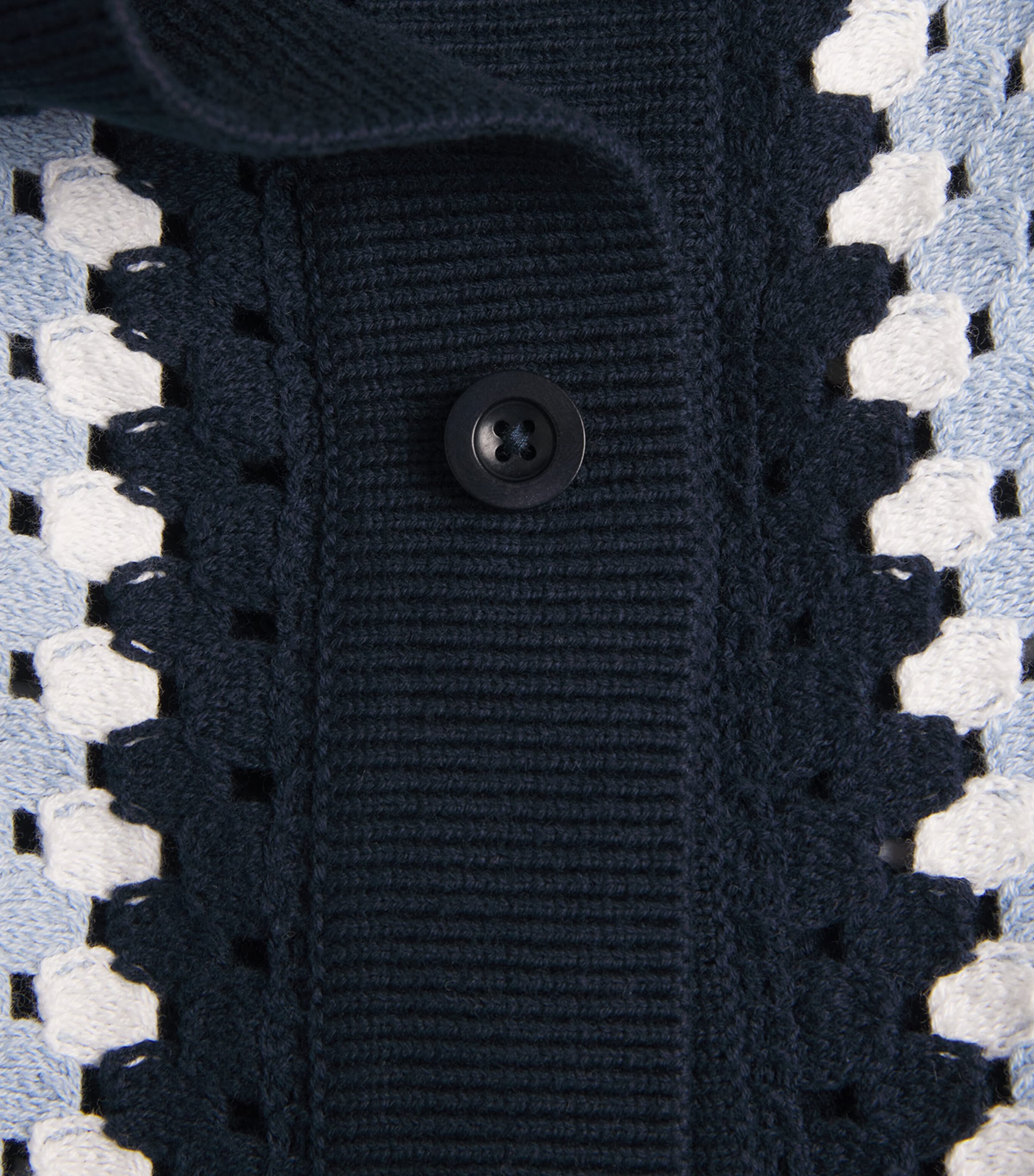 Cotton Crochet Marques Cardigan 683-NAVY Image 5