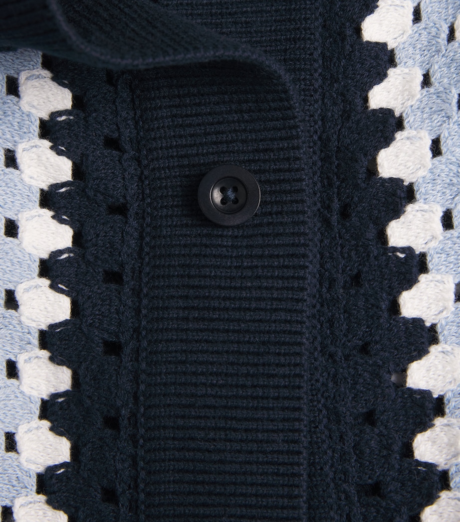 Cotton Crochet Marques Cardigan 683-NAVY Image 5