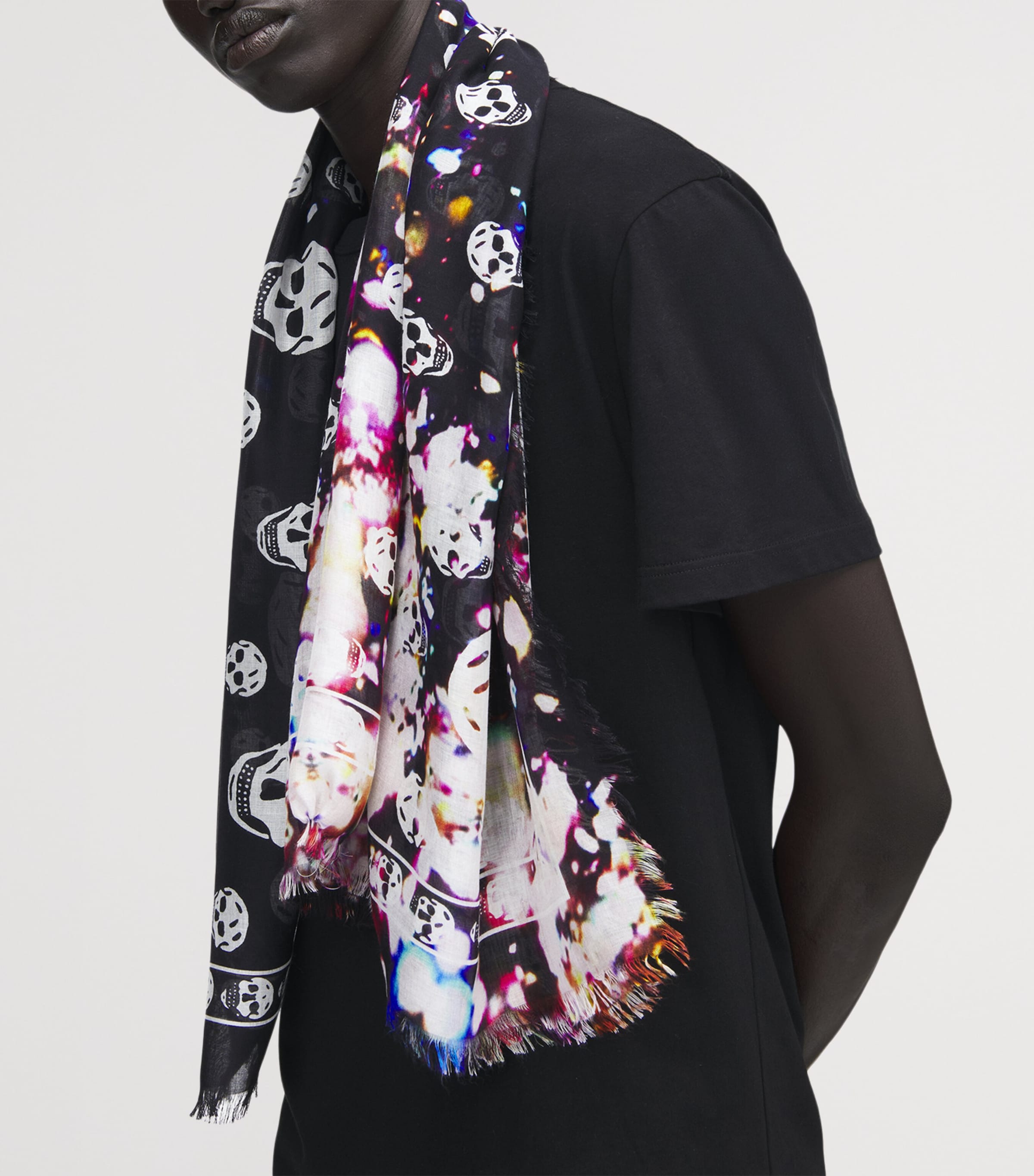 Modal-Silk Confetti Skull Scarf 1088 Image 2