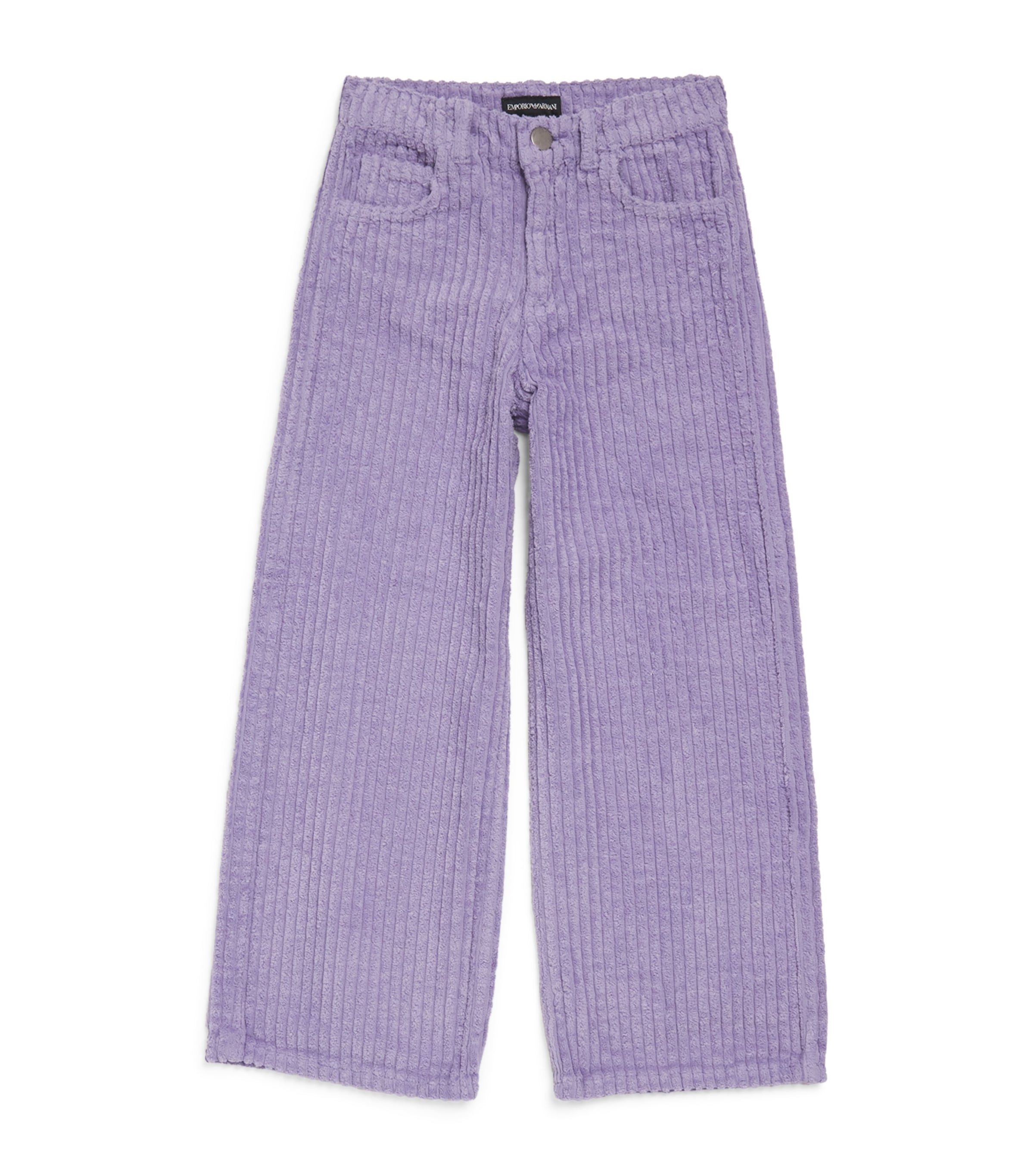 Shop Emporio Armani Corduroy Wide-leg Trousers In Purple