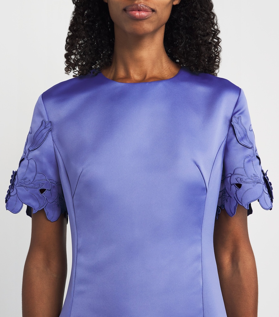 Floral-Appliqué Caroline Midi Dress MOONLIGHT Image 4