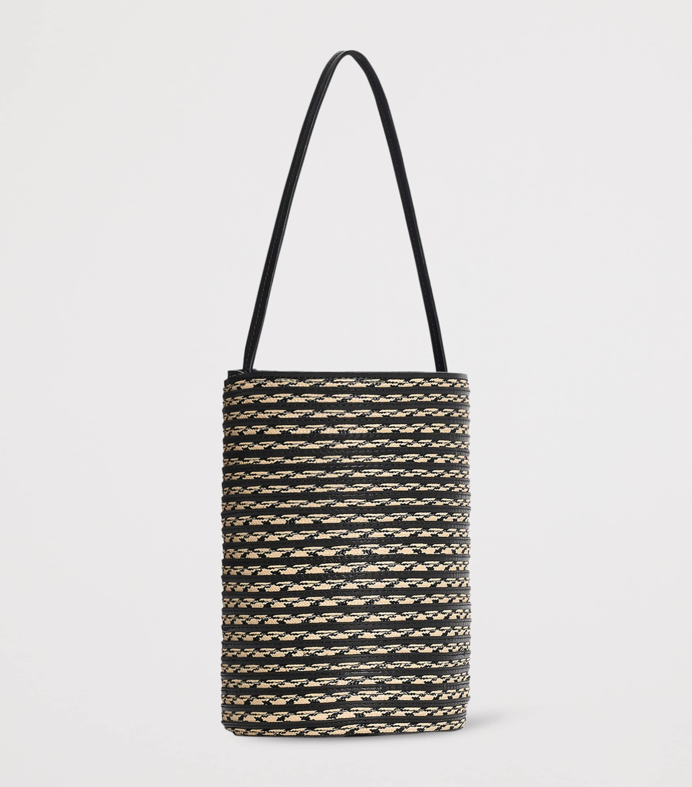 The Row Womens Small N/S Beau Raffia Tote Bag Black/natural Image 2