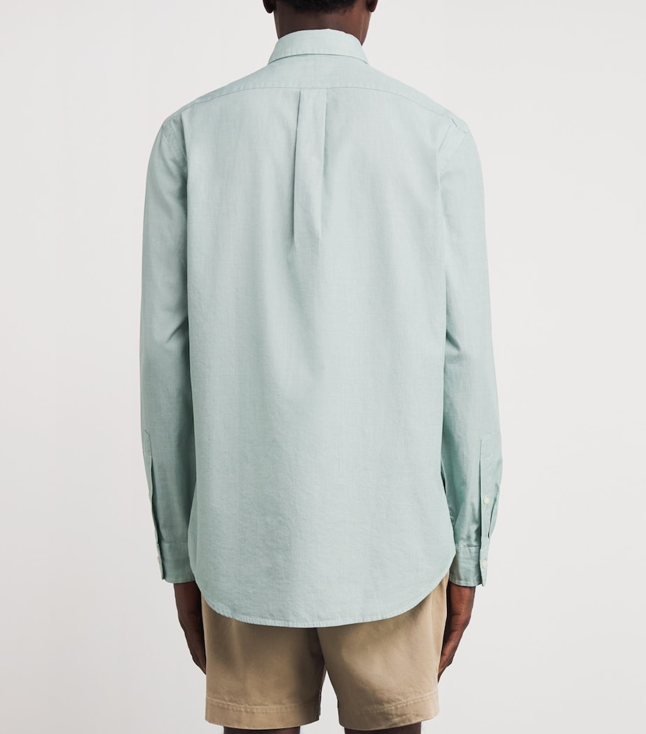 Cotton End-on-End Shirt GREEN Image 4
