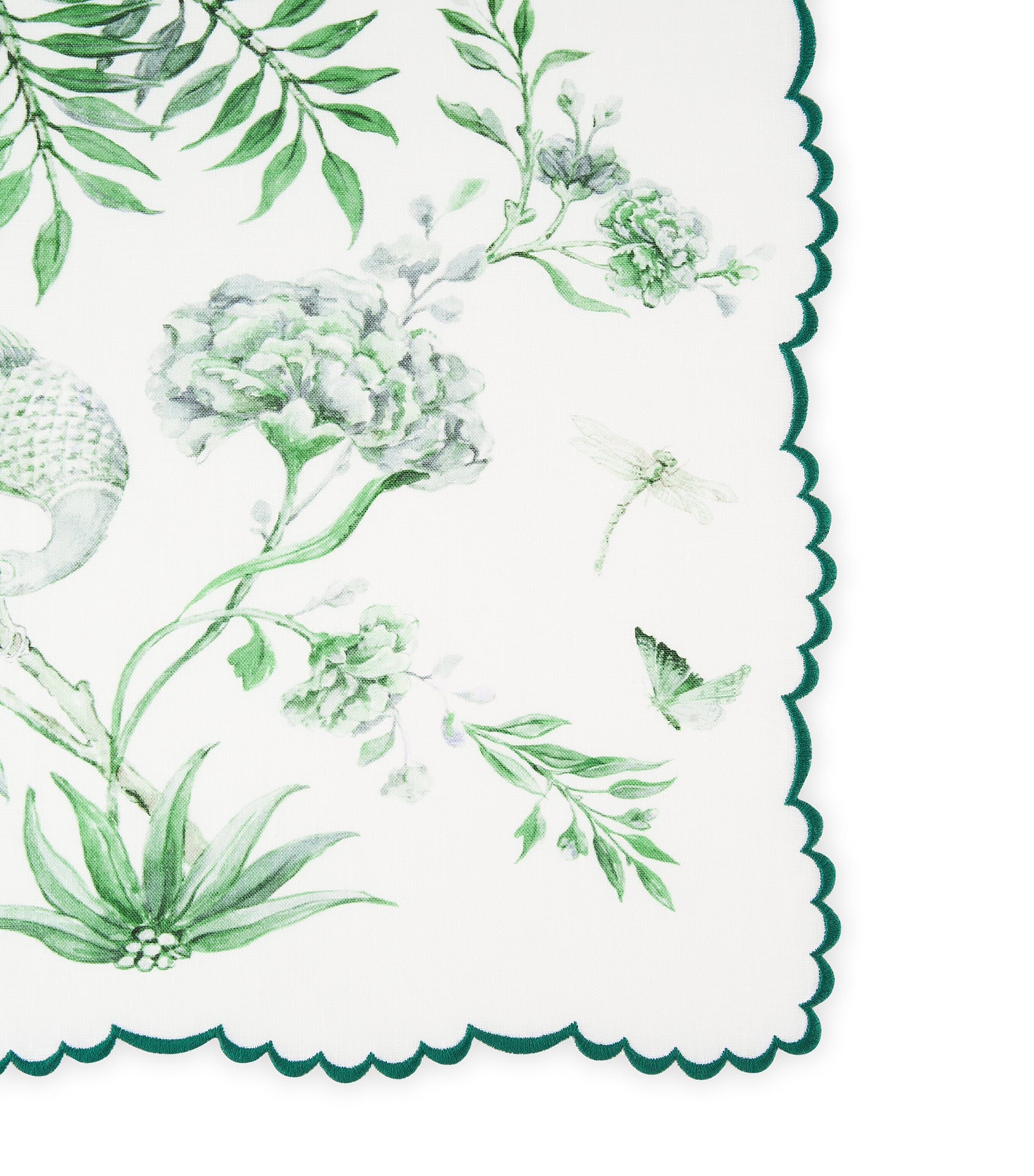 Linen Secret Garden Placemat (35cm x 50cm) KELLY GREEN Image 6