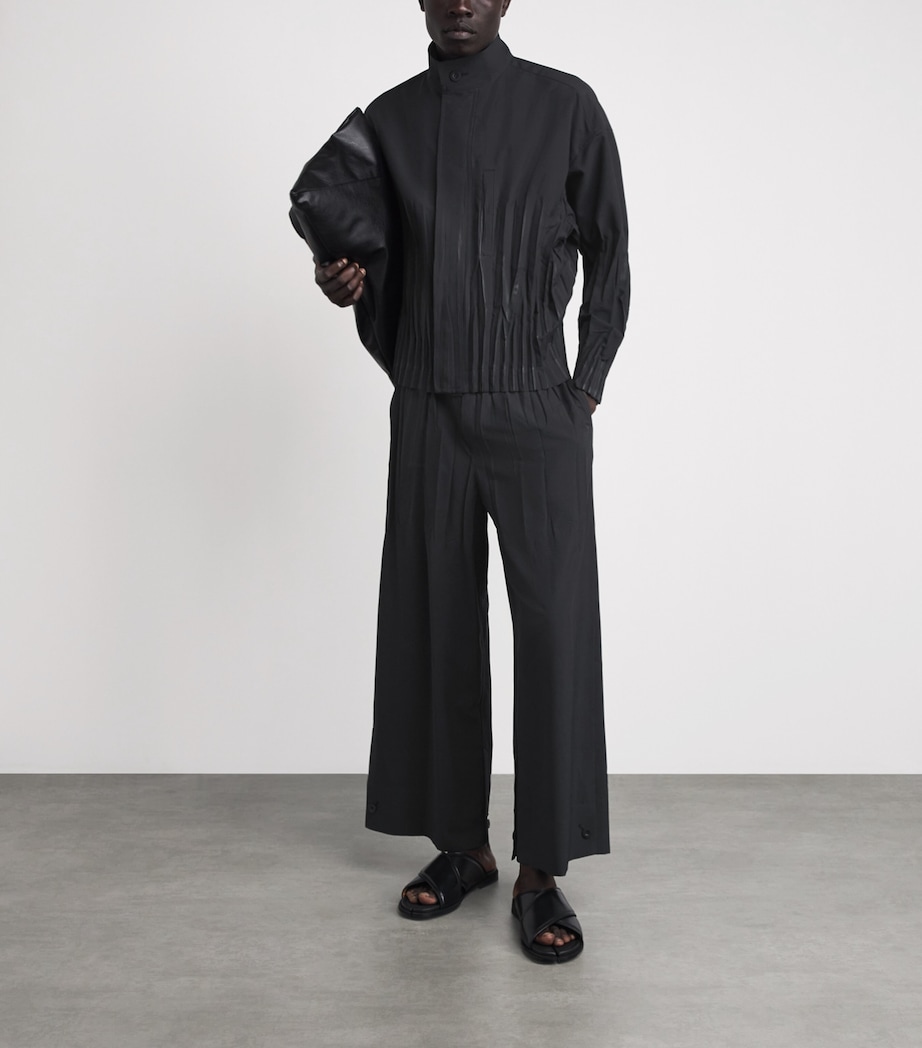 IM MEN Mens Pleated Waft Jacket Black Image 2