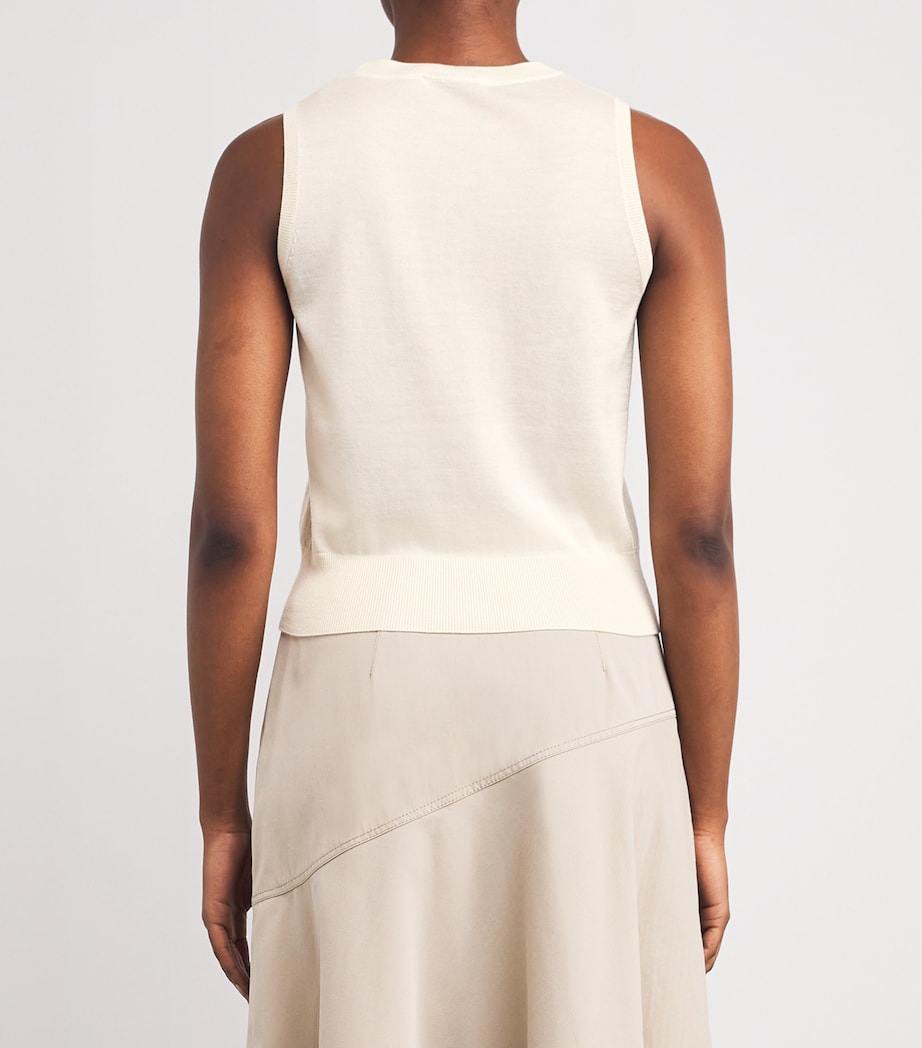 Cashmere-Silk Sleeveless Sweater Top IVORY Image 4