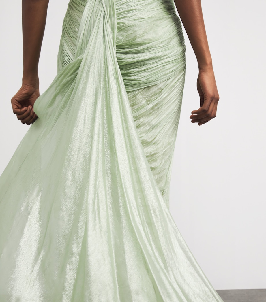 Silk Natalye Midi Dress AQUA Image 6