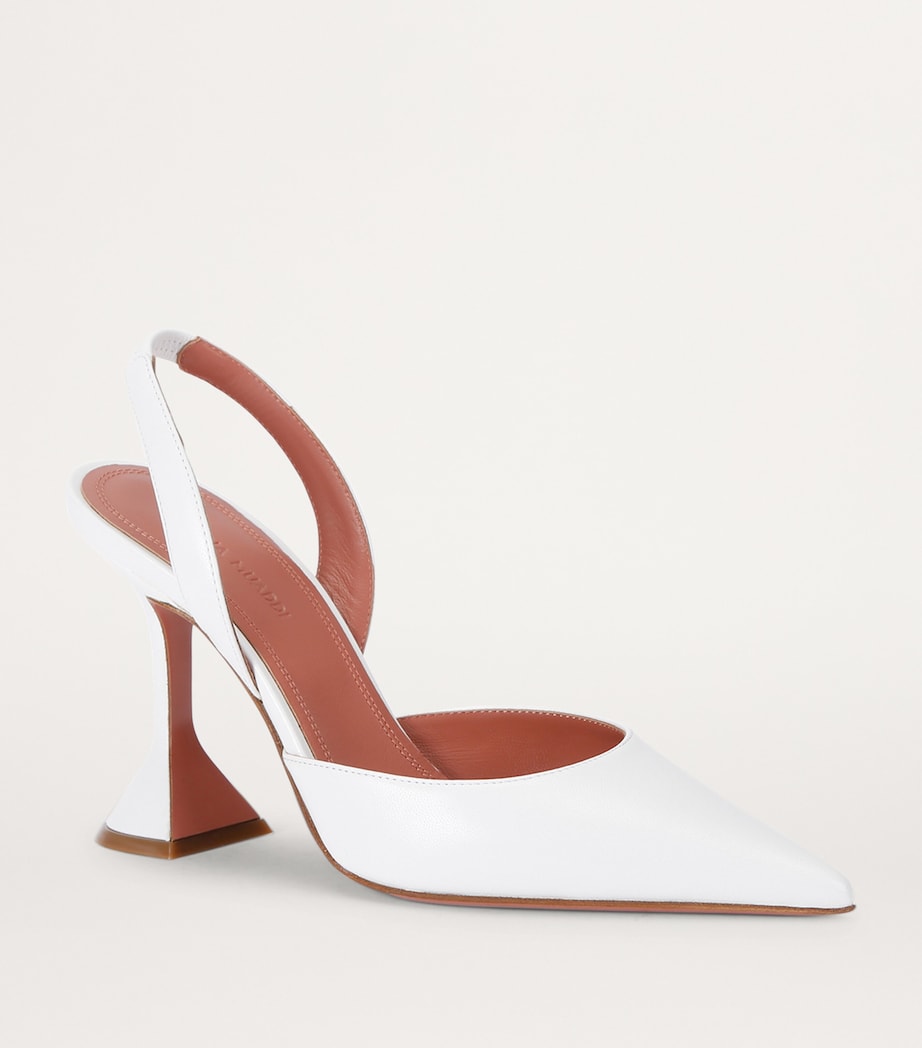 Leather Holli Slingback Pumps 95 WHITE Image 3