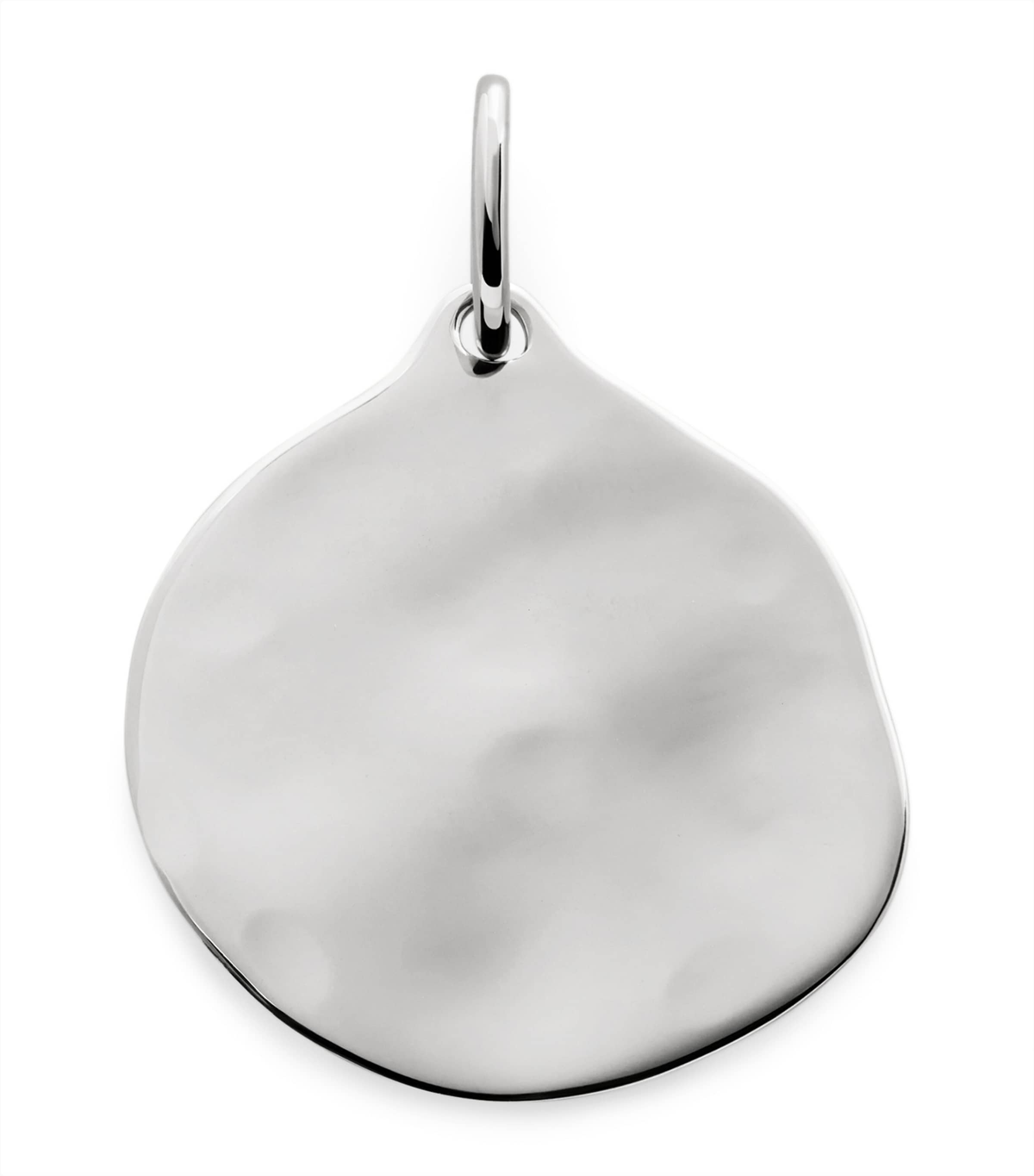 Monica Vinader Sterling Silver Siren Muse Round Pendant In White