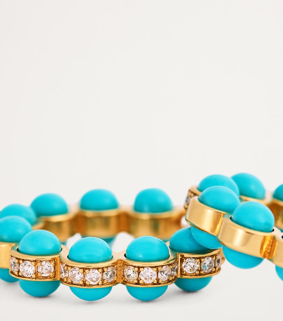 L'ATELIER NAWBAR Yellow Gold and Diamond Atoms Hoop Earrings Yellow Gold Image 6
