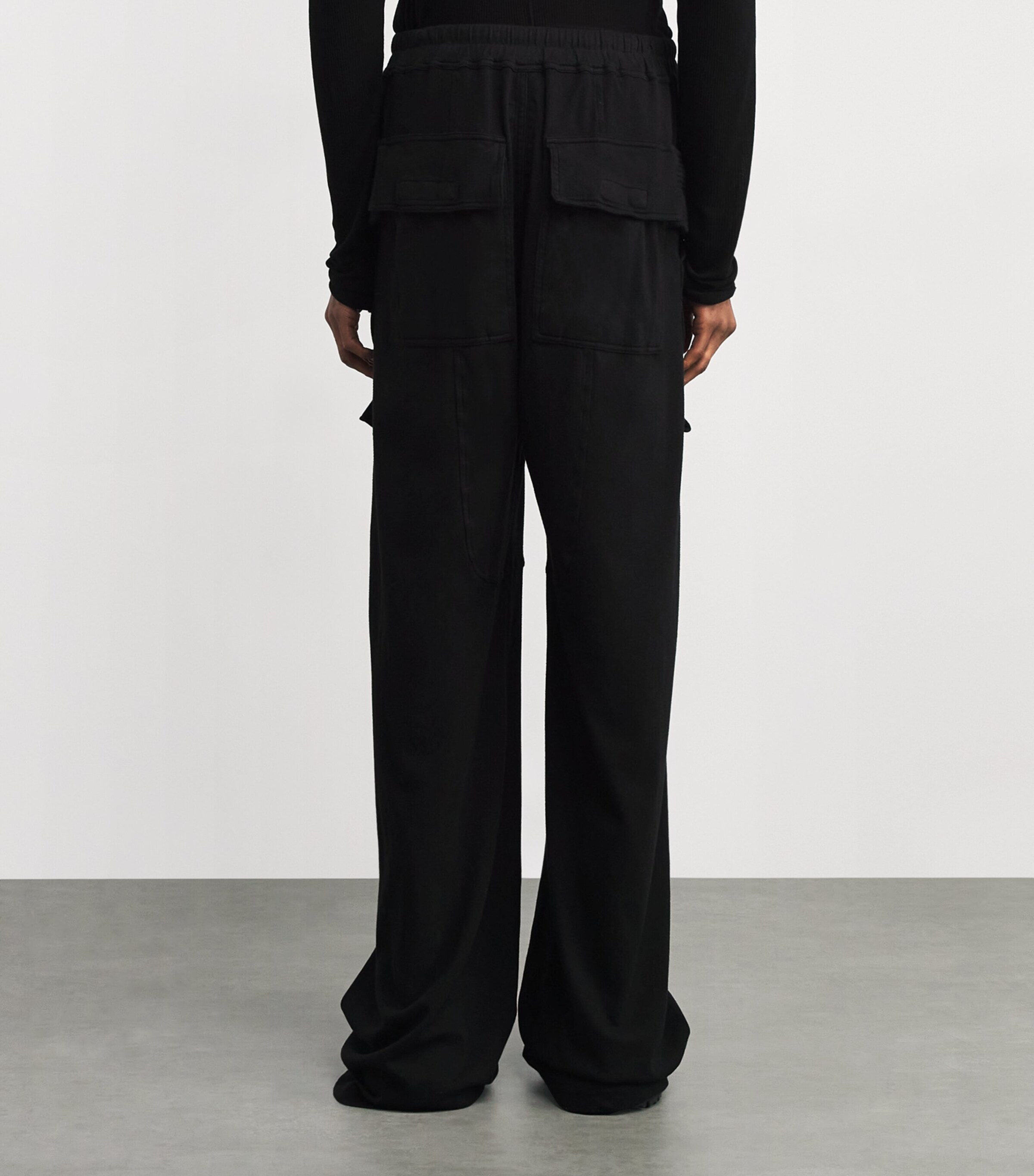 Rick Owens Mens Cotton Creatch Cargo Sweatpants Black/ Image 4