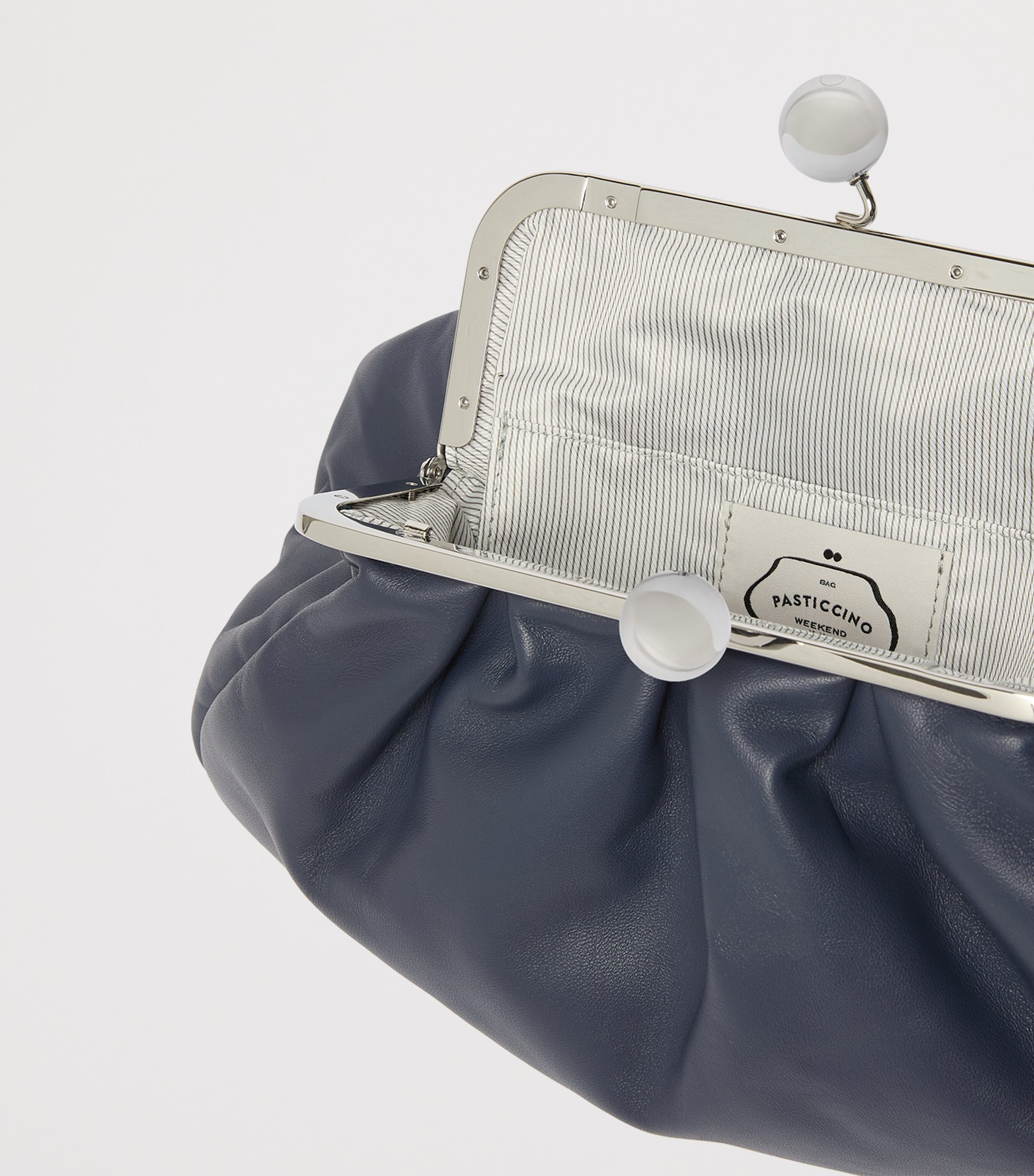 Weekend Max Mara Medium Leather Pasticcino Clutch Bag Ultramarine Image 5