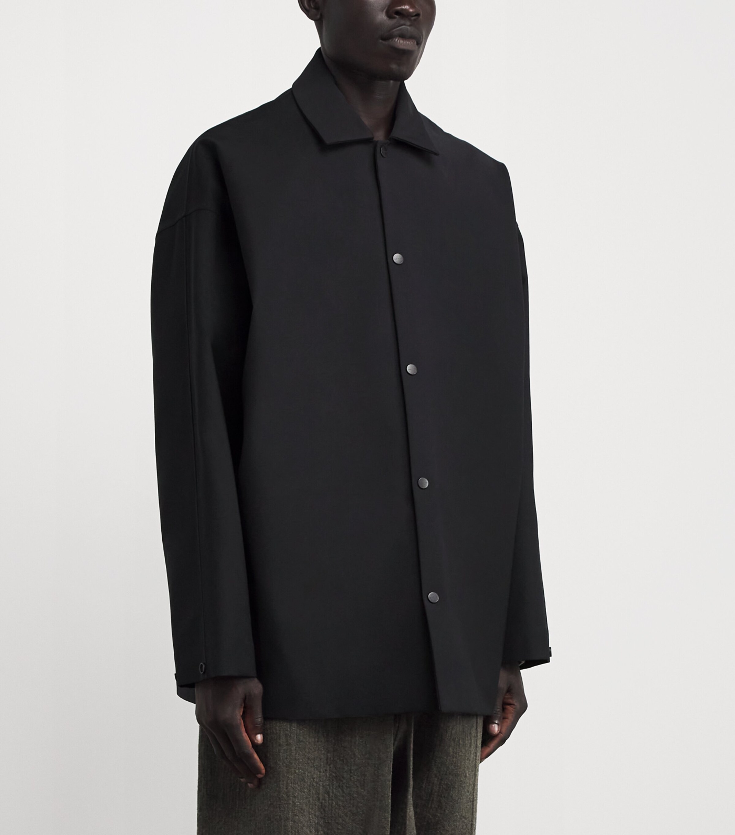 Wool-Blend Coaches Jacket BLACK Image 3