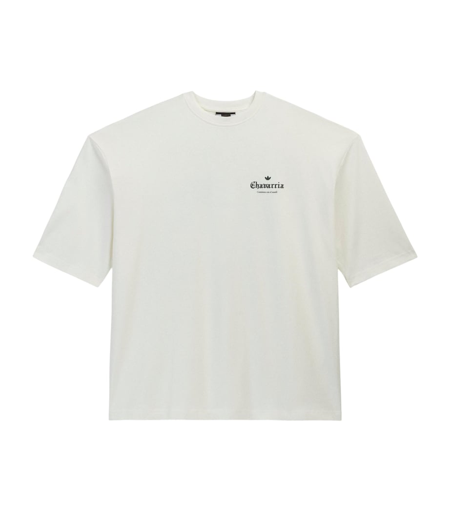 Willy Chavarria Mens x adidas Originals Cotton Mexico Printed T-Shirt Off White Image 1