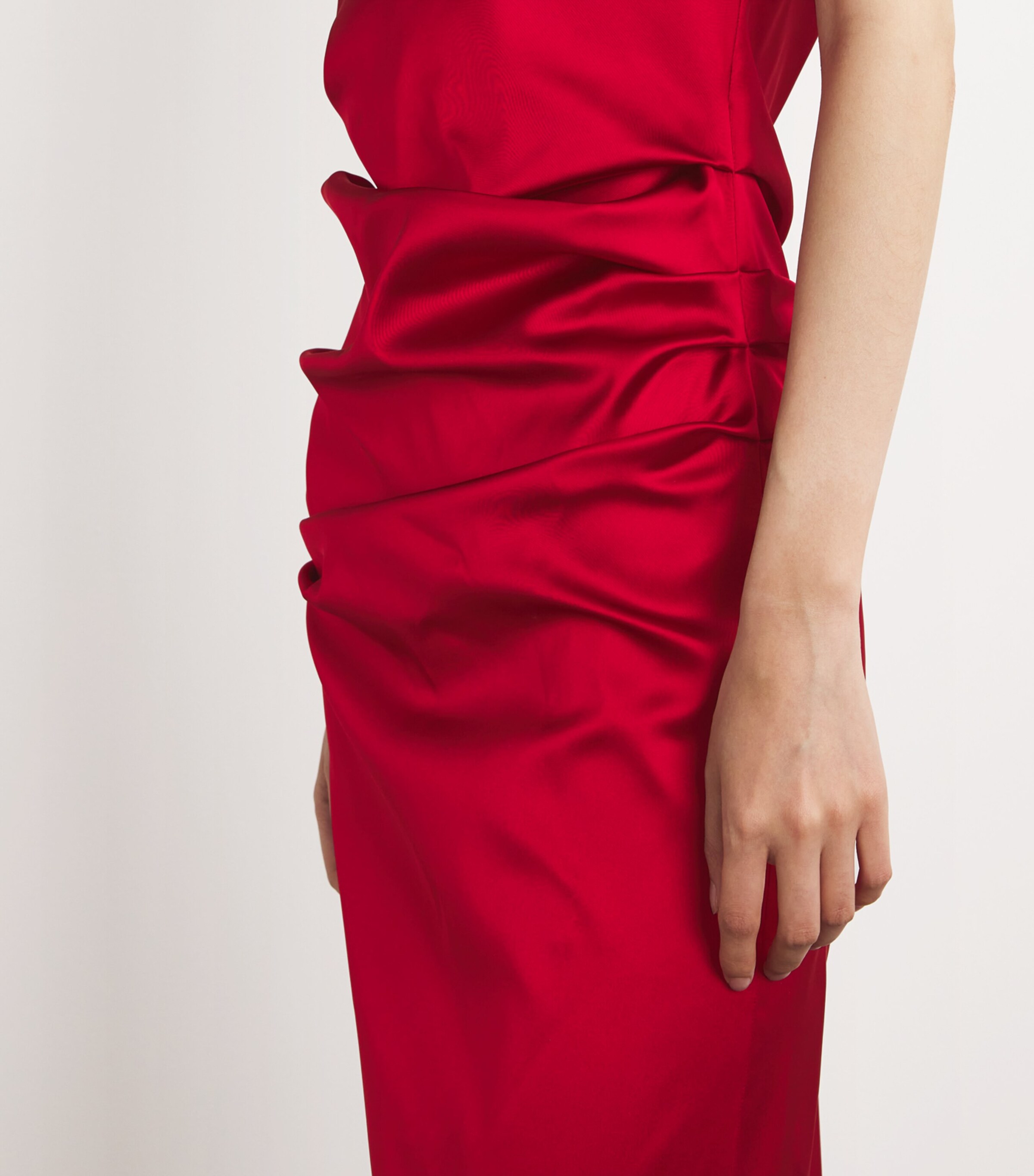Max Mara Womens Gathered Maxi Dress Red Image 6