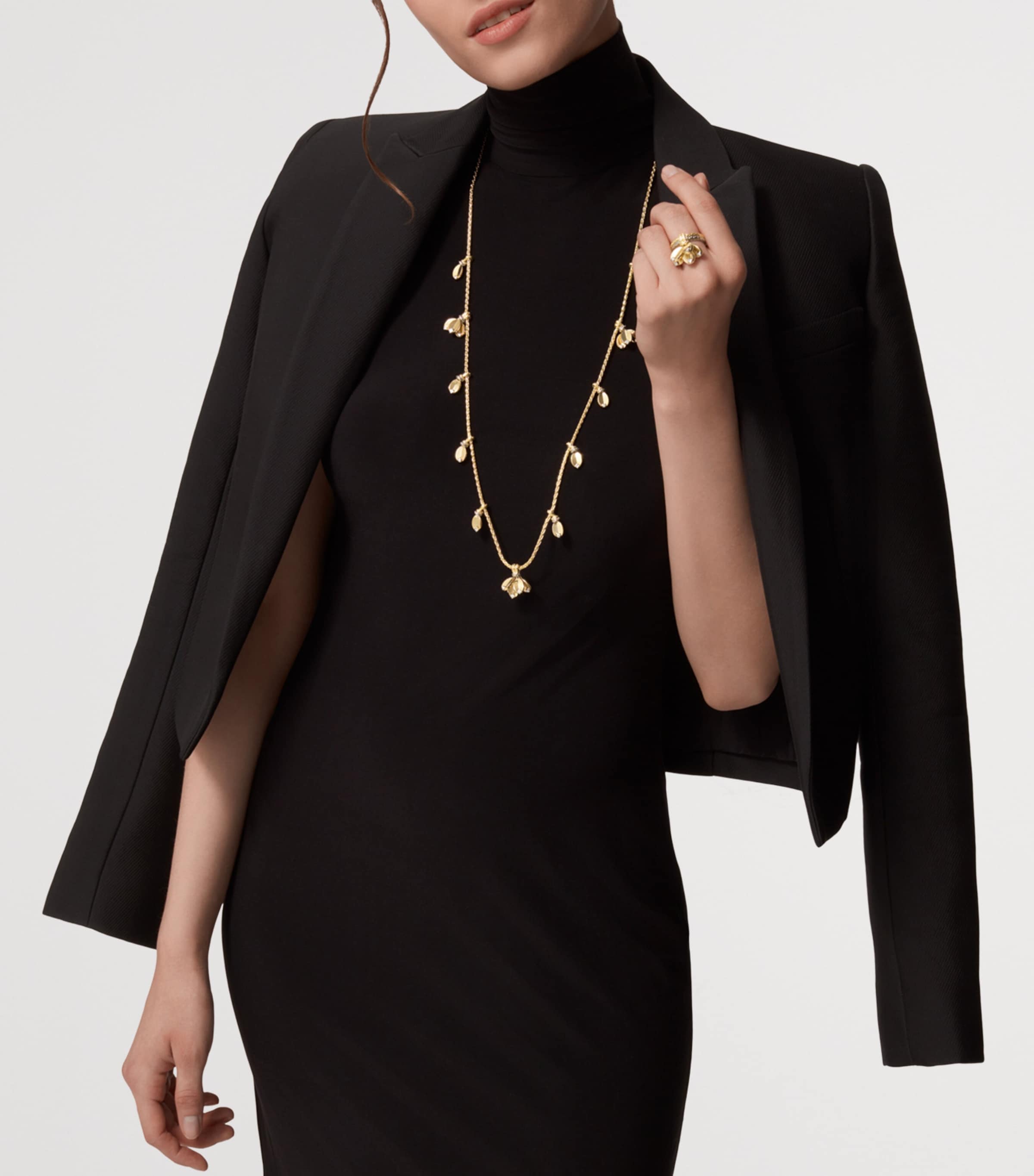 Yellow Gold, White Gold and Diamond Grain de Café Ring YELLOW GOLD Image 2