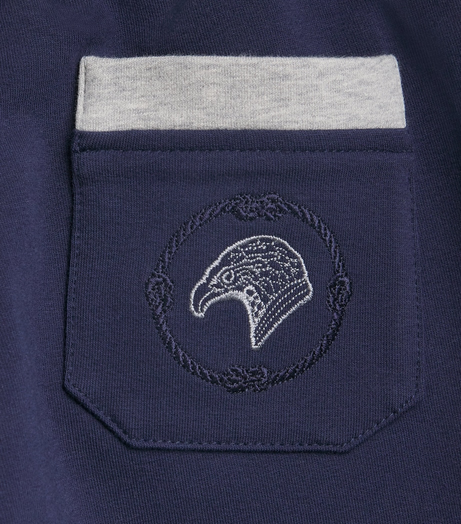 Stefano Ricci Kids Stretch-Cotton Embroidered-Logo Sweatpants (4-16 Years) Blue Image 3