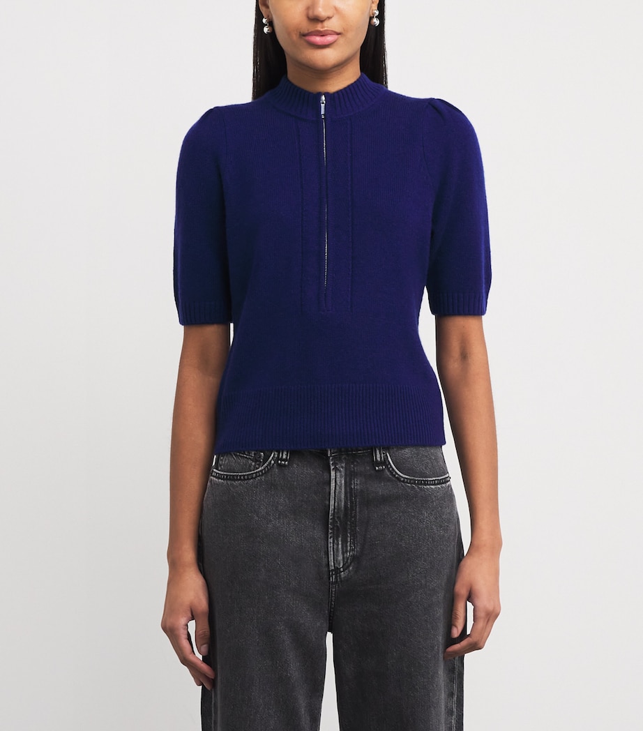 Cashmere Half-Zip T-Shirt JEWEL BLUE Image 3