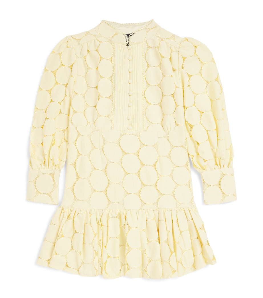 Bardot Junior Embroidered Tamara Spot Dress (4-14 Years) Lemon Image 1