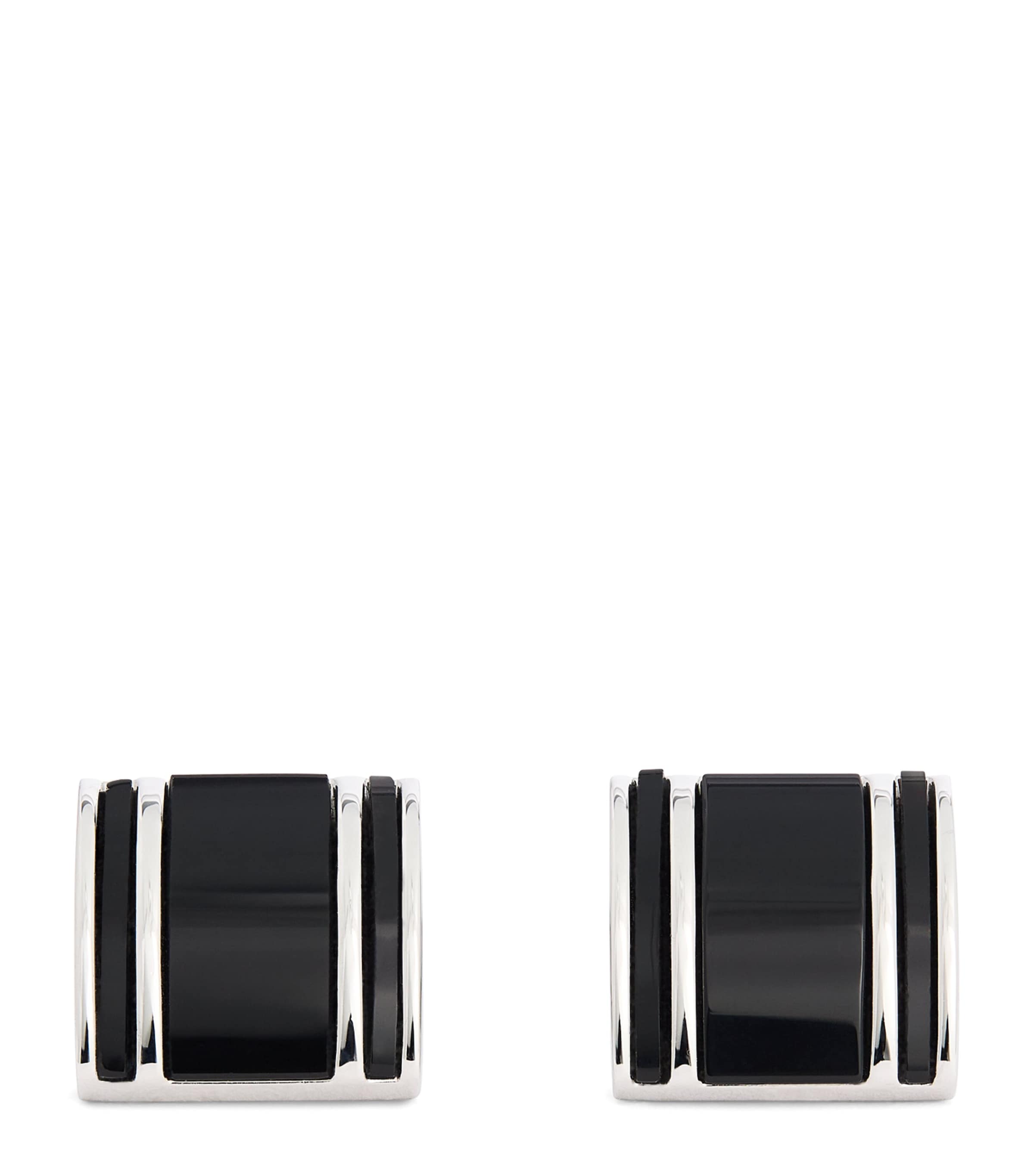 Tateossian White Bronze-plated Square Onyx Cufflinks In Black