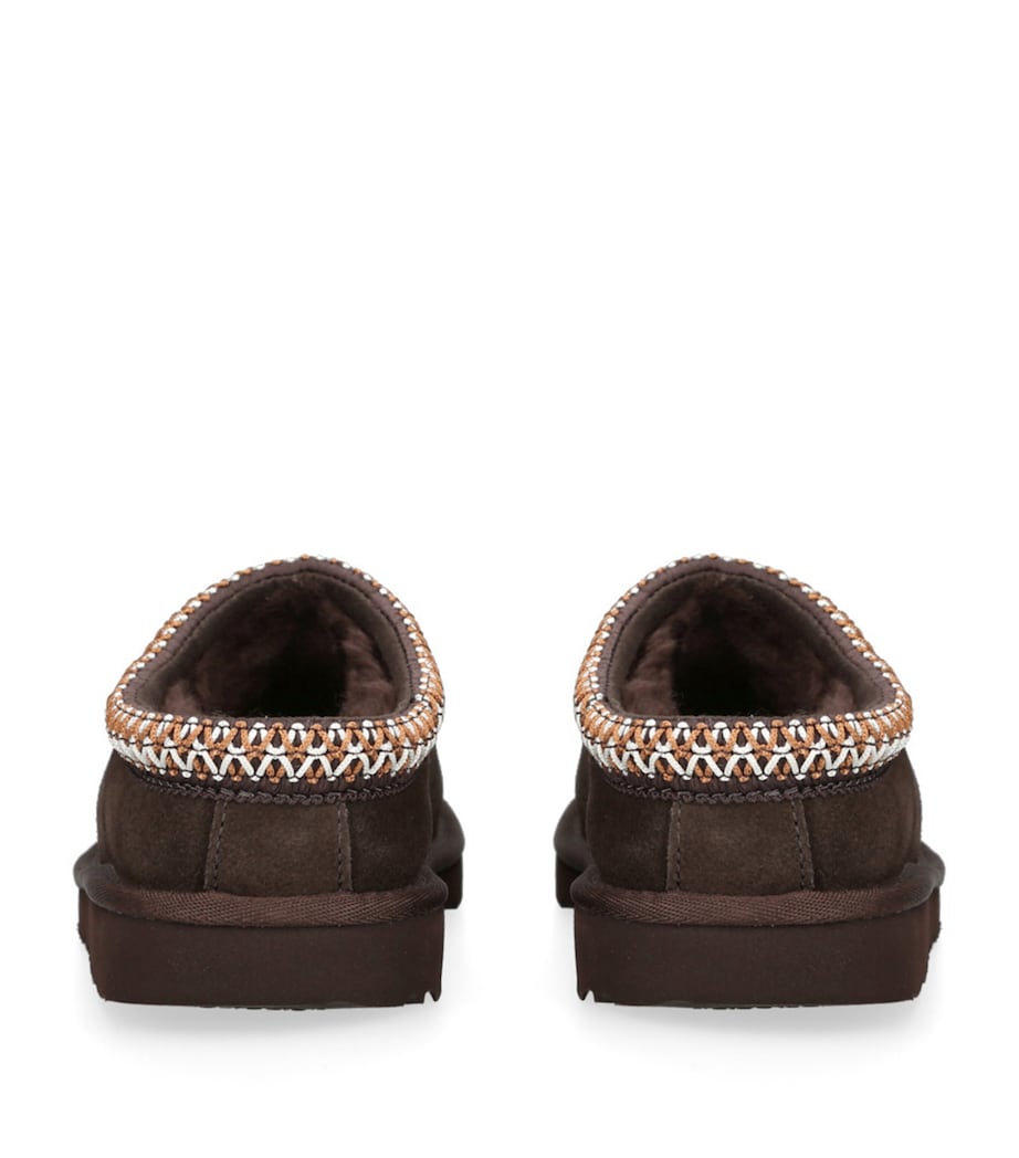 UGG Kids Leather Tasman II Slippers Dark Brown Image 2