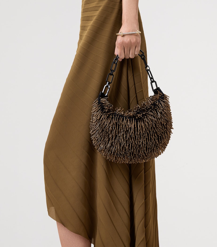 Embellished Madea Shoulder Bag WARM BRASS/BLACK Image 7