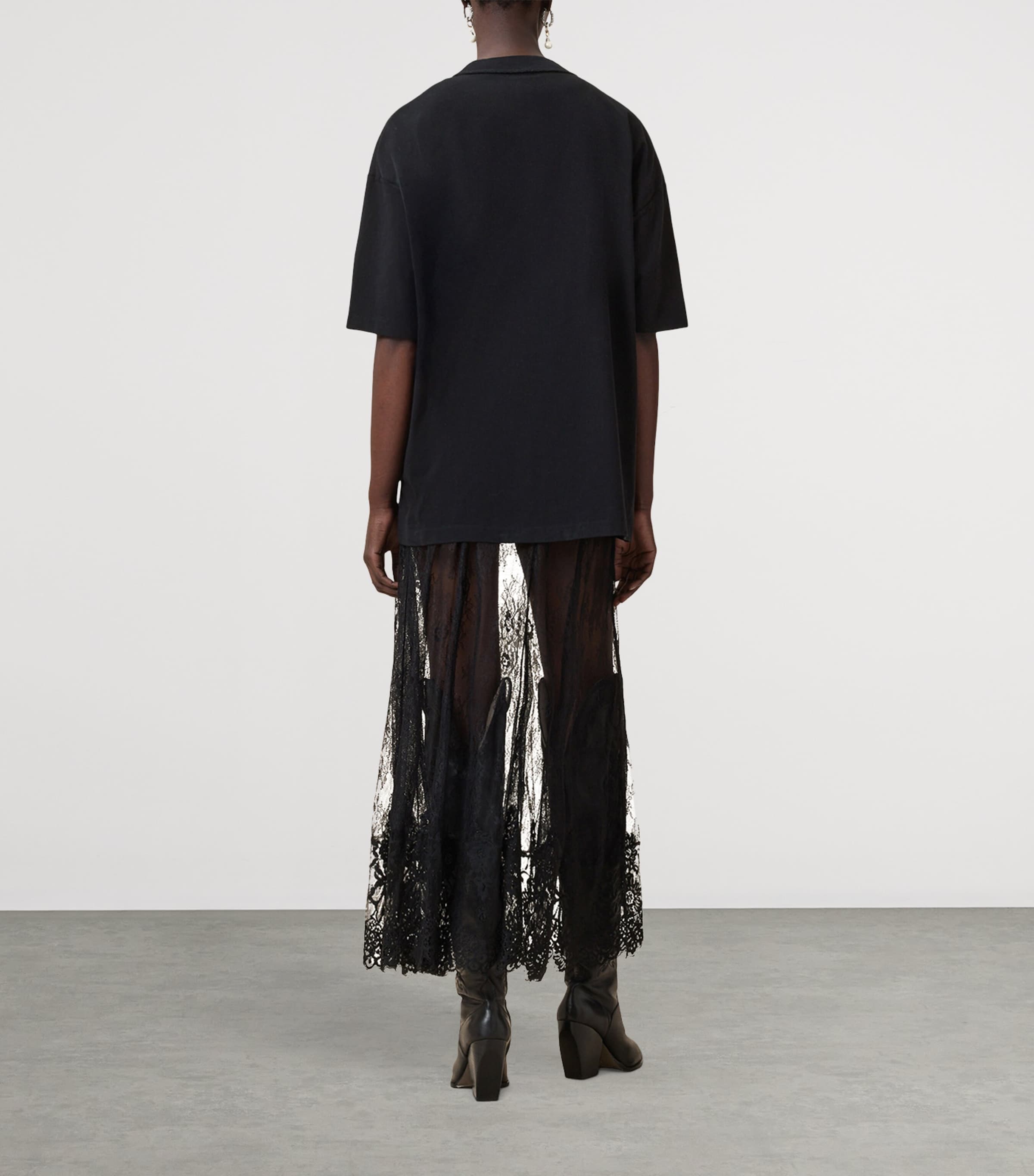 Lace Arran Maxi Skirt BLACK Image 6