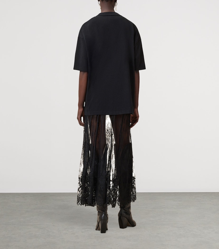 Lace Arran Maxi Skirt BLACK Image 6