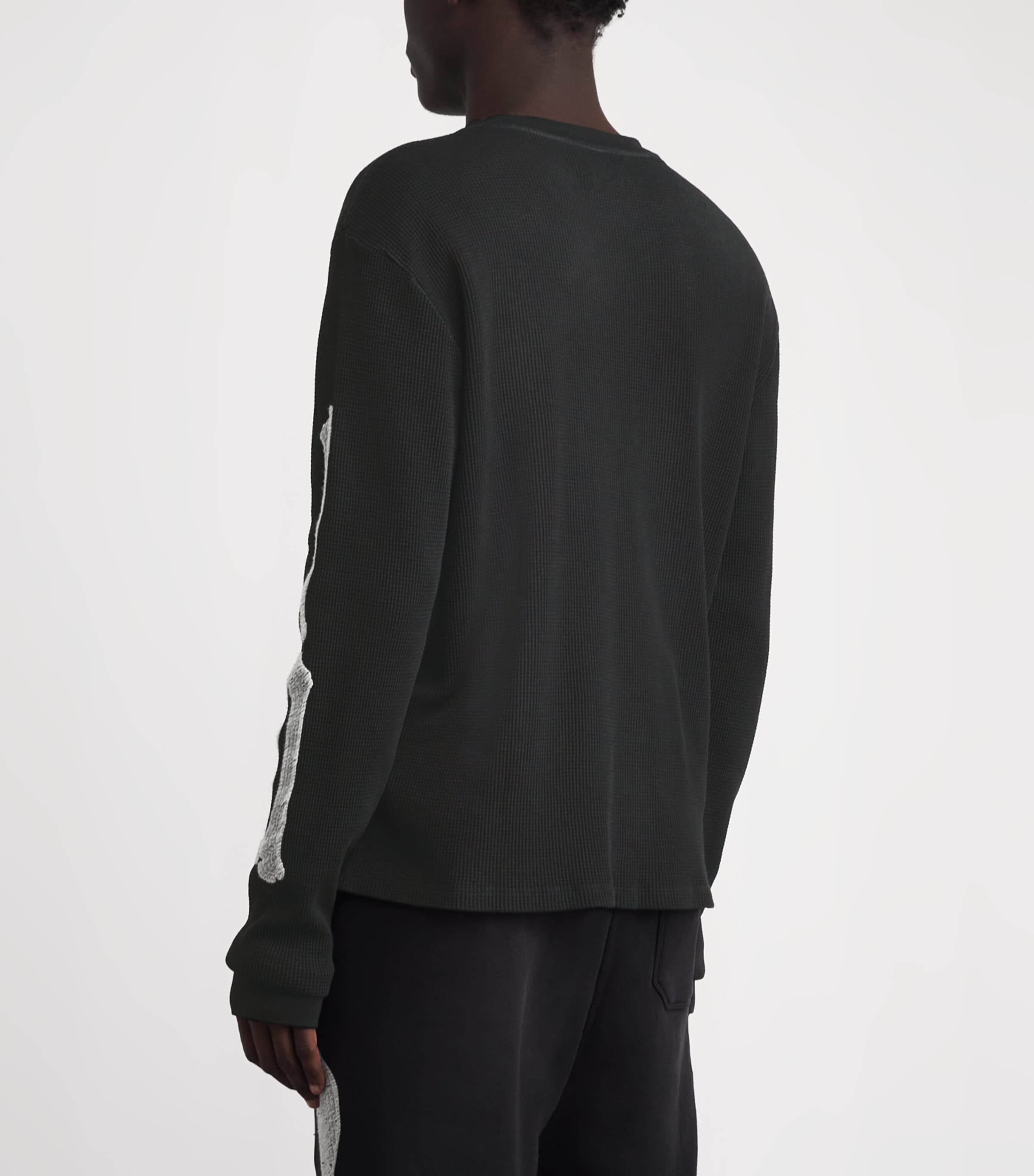 AMIRI Mens Cotton Long-Sleeve Bones T-Shirt Black Image 5