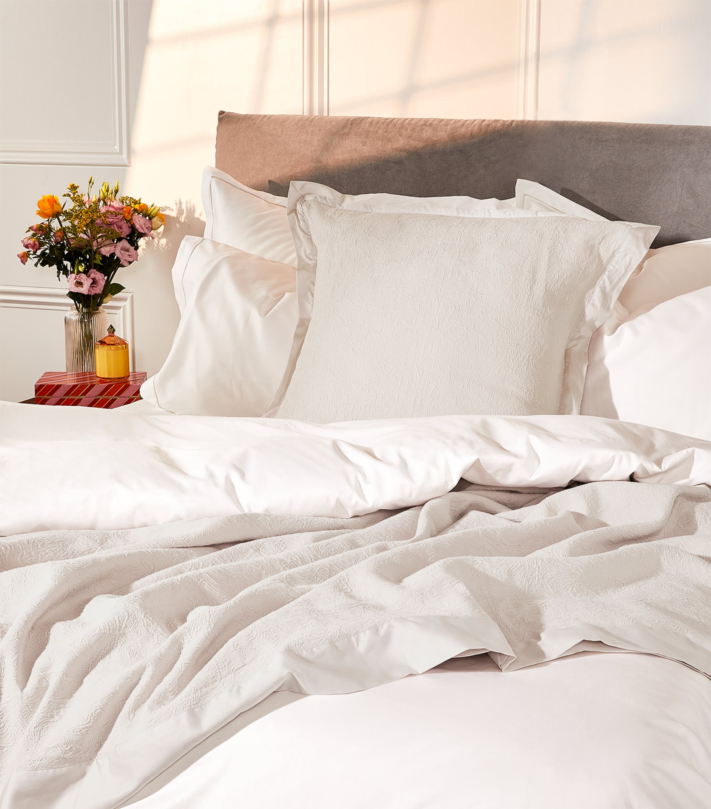 Amalia Aura Square Cushion (65cm x 65cm) Pale Grey Image 3